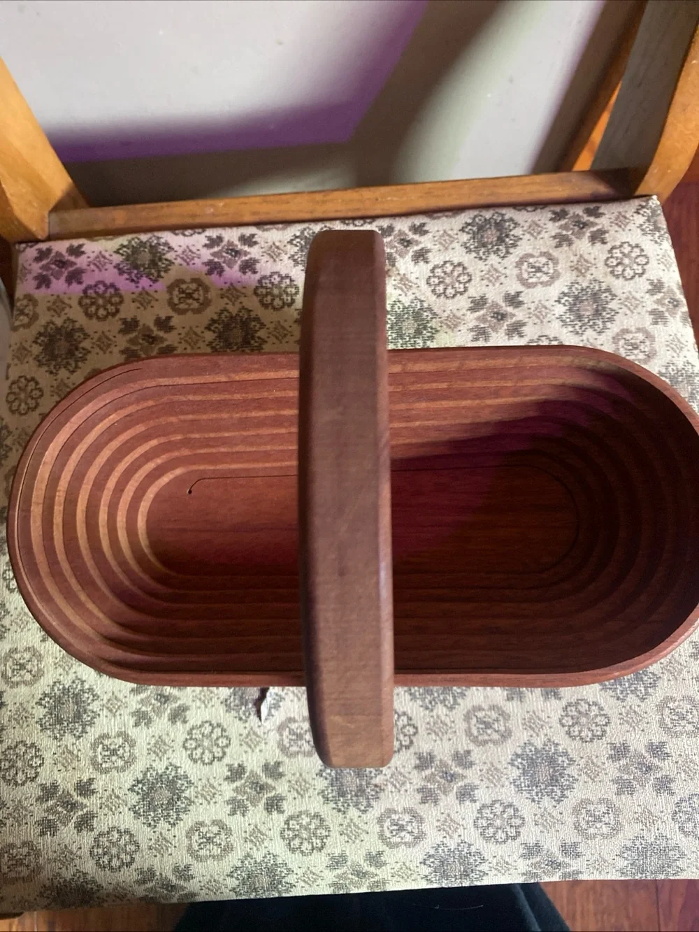 Vintage Collapsible Wooden Basket & Trivet Cottagecore